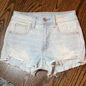 Light wash jean shorts